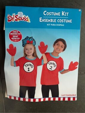 Dr. Seuss Kids Thing 1 & Thing 2 Red and Blue Costume Kit
